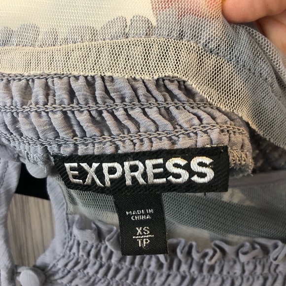 Express grey top with ruffled arm and waist - Picture 2 of 8